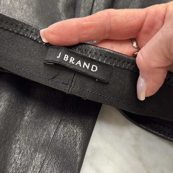 J Brand Black 100% Lamb Leather Pull On High Rise Skinny Pant Legging M - Picture 3 of 10